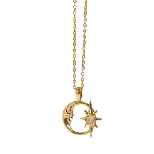 Fahoujs Modeguss Halskette Hohl Mond Und Sternheizkette Elegante Trottel Kolarbone Kette Geeignet Für Verschiedene Outfits Anhängerschmuck Geeignet von Fahoujs
