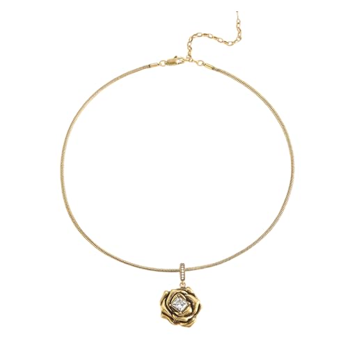 Fahoujs Multi Layered Rosenblütenringe Einzigartige Vintage Ringe Ohrringe Halskette Mit Geschichteter Rose Und Zirkonakzent von Fahoujs
