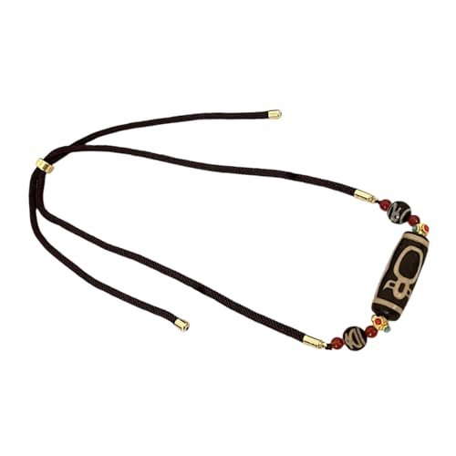 Fahoujs Natural Achat Neun Eye DZI Halskette Symbolisiert Kraft Ancient Cultural Craftsmanship Hals Schmuck Für Tägliche Verschleiß Modisches DZI Perlen Geschenk von Fahoujs