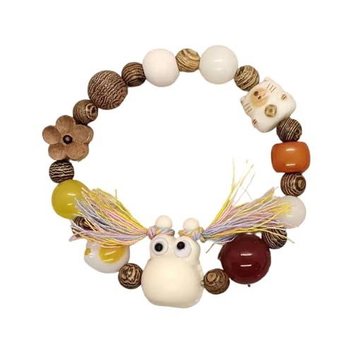 Fahoujs Naturholz Perlenarmbänder Charme Schmuck Holztextur Für Die Mode Von Outfits Buntes Perlenarmband Mit Unverwechselbarem Charme von Fahoujs