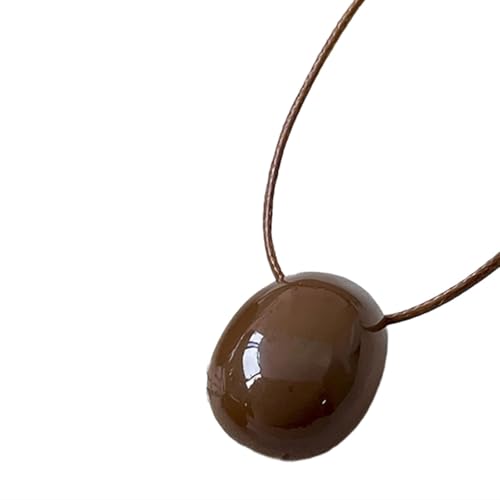 Fahoujs Oval Anhänger Halskette Mode Farbenfrohe Anhänger Halsschmuck Für Tägliche Pendelverkehrs von Fahoujs