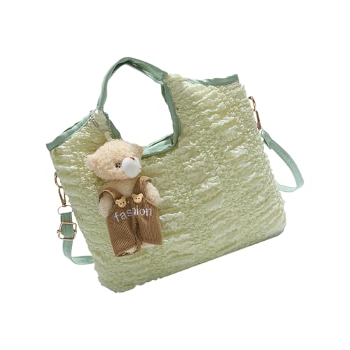 Fahoujs PU Leder Eimerbeutel Mit Abnehmbaren Dekorationen Geräumige Organisierte Taschen Schulter Freizeit Crossbody Handtasche Weiche Schulter von Fahoujs