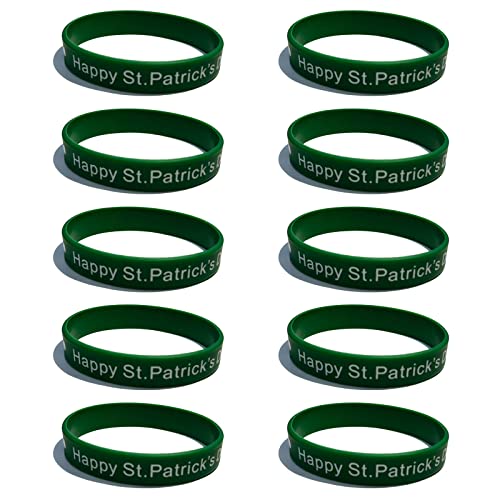 Fahoujs Patrick's Day Silikon-Armband, Urlaub, Festival, Geschenk für Kinder, Bühnenaufführung, Geschenk, Patrick's Day, Dekoration, 10 Stück von Fahoujs