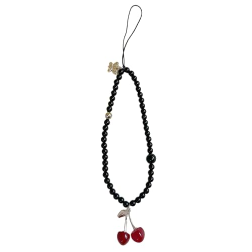 Fahoujs Praktische Cherrys Anhänger Perlen Telefon Charme Mode Elegante Designs Für Stilvolle Outfits Trendige Frauen Damen Damen von Fahoujs