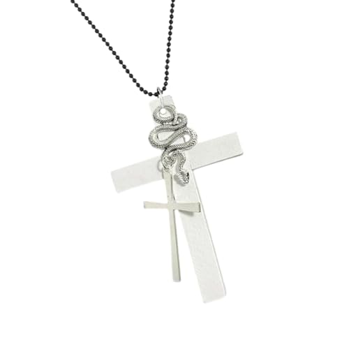 Fahoujs Praktische Kreuze Anhänger Charme Schmuck Robuste Glashandwerkskunst Mit Verstellbarer Kette Für Komfortable Tägliche Verschleiß Einzigartiger Stil Halskette von Fahoujs