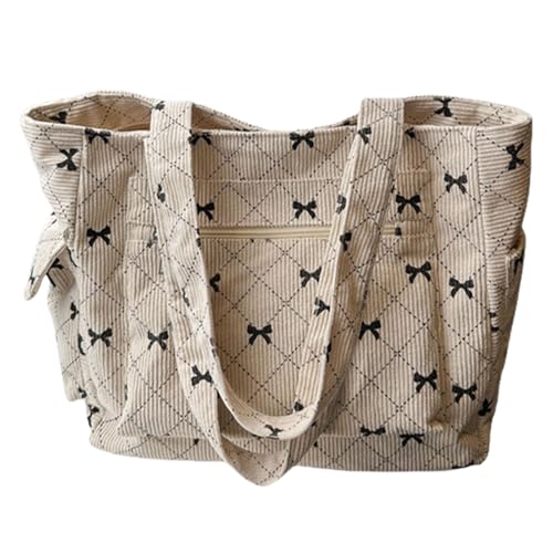 Fahoujs Praxis Cord Handtasche Großkapazitäts Umhängetasche Für Freizeit Und Arbeit Verwenden Sie Tägliche Essential Speichertasche Organisierte Einkaufstasche von Fahoujs