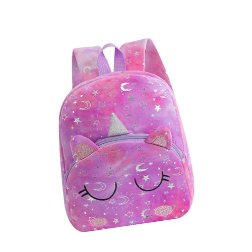 Fahoujs Raffinierte Kinder Rucksack Verstellbares Gurt Plüsch Themenschule Bequeme Kinder Kindertagesack Für Mädchen 3+ Jahre Regenbogentier Rucksack Für Mädchen von Fahoujs