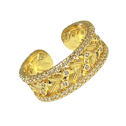 Fahoujs Retro Styles Verstellbare Weizenmuster Ringe Schmuckzubehör Für Trendige Frauen Robuste Legierungsmaterialien Gold Ton Fahoujs Retro Styles Verstellbare Weizenmuster Ringe Schmuckzubehör Für Trendige Frauen Robuste Legierungsmaterialien Gold Ton von Fahoujs