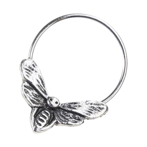 Fahoujs Schädelmotten Nasenstollen Ringe Plattierte Robuste Legierung Bequemer Tragen Punk Gothic Styles Schmuck Für Mode Enthusiasten Einzigartige Designs Nasen von Fahoujs