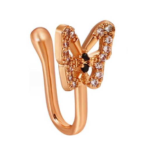 Fahoujs Schmetterlingsförmige Nasenclip Stilvolle Diamanten Geschmetterter Schmetterling Nasenclip Gothic Styles Frauen Mode Schmuck Hip Hop von Fahoujs