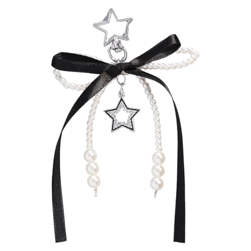 Fahoujs Schöne Bögen Keyring Star Keychain Charm Creative Car Schlüsselkette Ästhetische Keyrings Anhänger Ornamente Bag Bows Keyring Star Schlüsselbund Anhänger Ästhetischer Schlüsselketten Taschen von Fahoujs