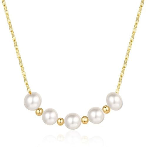 Fahoujs Schwimmende Perlen Halskette Einstellbare Ketten Halskette Perlen Schmuck Handgefertigtes Nackenschmuck Alltag Für Tägliche Jugendliche Frauen Accessoires von Fahoujs