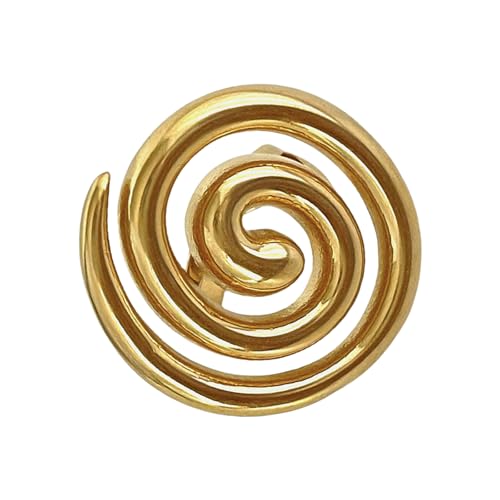 Fahoujs Spiralen/Muschel/Croissants Ringe Einzigartig Verstellbare Edelstahl Eröffnungsringe Mode Accessoire Für Partys Und Modische Legierungsring von Fahoujs