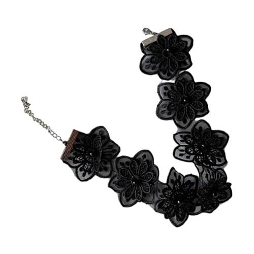 Fahoujs Spitzenblume Und Kunstperlen Halshain Stylish Braut Hochzeit Halskette Eleganter Schmuck Für Braut Und Elegante Event Party Abend Halskette von Fahoujs