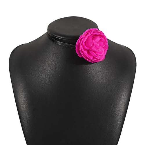 Fahoujs Stoff Blumenhalpiepiece Personalisierte Blumenhalshalskette Stylish Stoff Halskette Für Partys Geburtstage Modeschmuck von Fahoujs