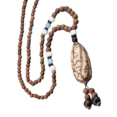 Fahoujs Styles Holz Perlen Halskette Elegante Holzperlen Halskette Handgefertigt Langkette Für Pullover Souvenir Souvenir von Fahoujs