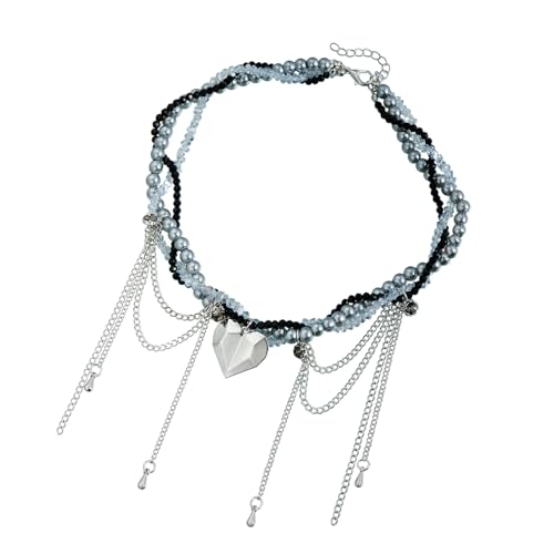 Fahoujs Stylische Leichtmetall Halskette Mit Tränenquasten Und Herzanhänger Tragbar Für Partys Und Alltagsbekleidung Trendy Damen Halskette von Fahoujs