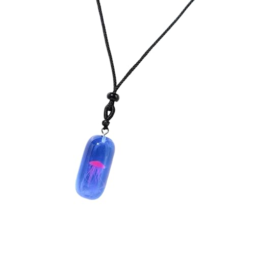 Fahoujs Stylische Quallen Anhängerkette Mit Lumineszierender Wirkung Tragbar Für Feierlichkeiten Und Besondere Anlässe Ornament Trendy Oceanic Halskette von Fahoujs