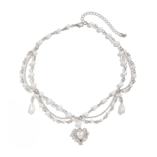 Fahoujs Stylish Heart Anhänger Halskette Party Hochzeit Schmucktägliche Verschleiß Für Alltägliche Eleganzen Und Komfort Frauen Statement von Fahoujs