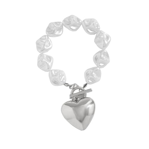Fahoujs Stylish Heart Cutout Halskette/Armband Und Set Mit Perlen Und Perlen Verleihen Allen Outfits Daily Wear Halskette Einen Hauch Von Elegantem Outfits. von Fahoujs