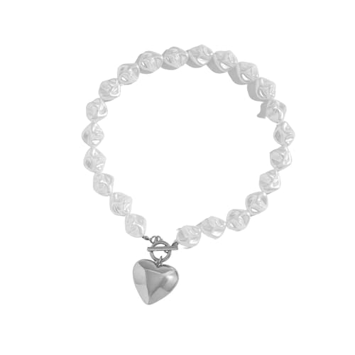 Fahoujs Stylish Heart Cutout Halskette/Armband Und Set Mit Perlen Und Perlen Verleihen Allen Outfits Daily Wear Halskette Einen Hauch Von Elegantem Outfits. von Fahoujs