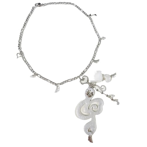 Fahoujs Stylish Music Note Anhänger Halskette Kette Halskette Handgefertigt Plastiktextur Für Party Alltag von Fahoujs