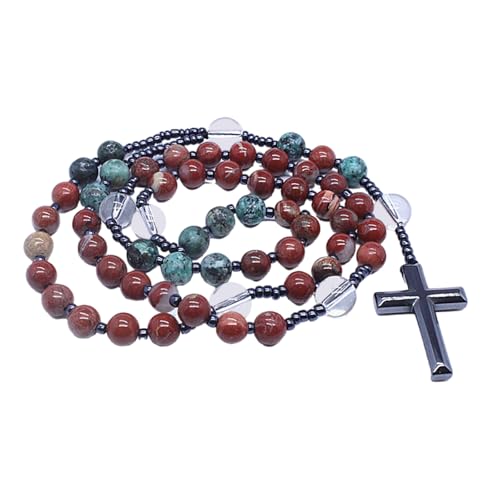 Fahoujs Stylish Natural Stone Halskette Anhänger Charme Perlen Textur Für Männer Und Frauenpullover Kette Vorhanden von Fahoujs