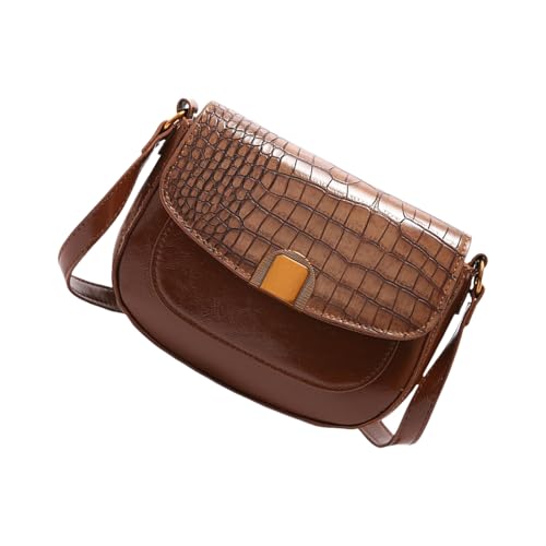 Fahoujs Stylish Stone PU Unterarm Geldbörse Leichtes Umhängetasche Mehrschichtes Wasserresistentes Lässiges Abend Crossbody Damen Achselhaut PU Handtasche von Fahoujs