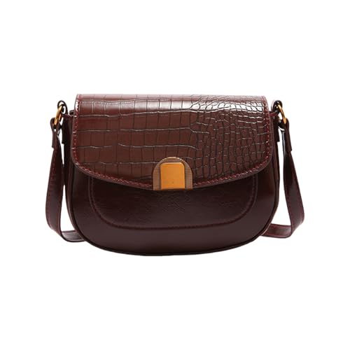 Fahoujs Stylish Stone PU Unterarm Geldbörse Leichtes Umhängetasche Mehrschichtes Wasserresistentes Lässiges Abend Crossbody Damen Achselhaut PU Handtasche von Fahoujs