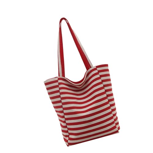 Fahoujs Toted Bag Trendy Umhängetasche Streifen Leinwand Hoboes Taschen Einfache Geldbörsen Satchel Women Casual Handtasche Für Arbeit Dating College Schulter Handtasche Geldbörse von Fahoujs