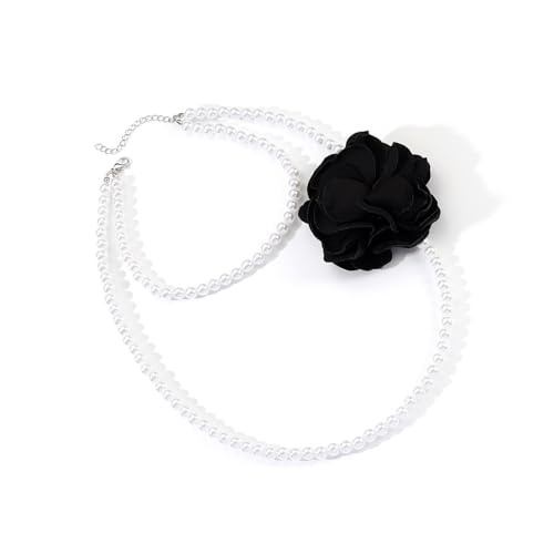 Fahoujs Trendy Diamonds Kette Mit Eleganten Robusten Perlen Und Farbischer Blumenanhänger Tragbar Für Stilvolle Outfits Täglichem Gebrauch Mode Eleganter Schmuck von Fahoujs