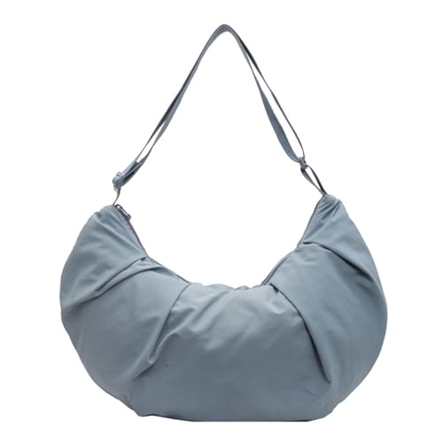 Fahoujs Trendy Half Moon Crossbody Bag Nylon Casual Knödel Schultertasche Mit Verstellbarem Riemen Für Männer Und Frauen Weiche Gestepte Handtasche von Fahoujs