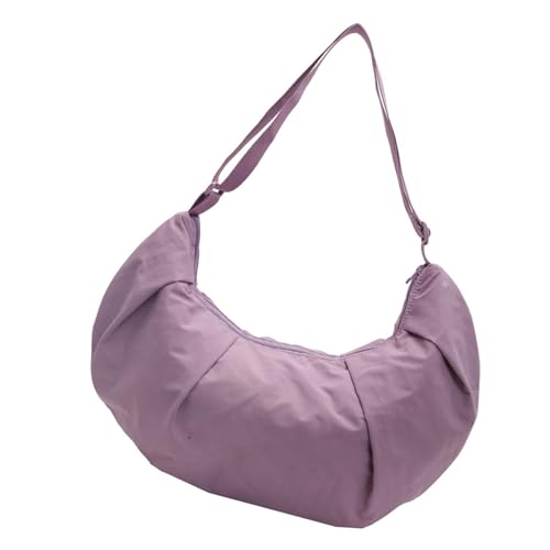 Fahoujs Trendy Half Moon Crossbody Bag Nylon Casual Knödel Schultertasche Mit Verstellbarem Riemen Für Männer Und Frauen Weiche Gestepte Handtasche von Fahoujs