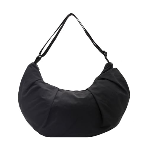 Fahoujs Trendy Half Moon Crossbody Bag Nylon Casual Knödel Schultertasche Mit Verstellbarem Riemen Für Männer Und Frauen Weiche Gestepte Handtasche von Fahoujs