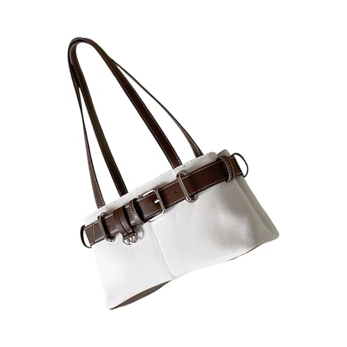 Fahoujs Trendy Unterarm Umhängetasche Mit Schnallengürtel Dekoren Und Achselbeutelabendtaschen Für Bürodaten Und Ein Shopping PU Frauen Schulterbetrieb von Fahoujs