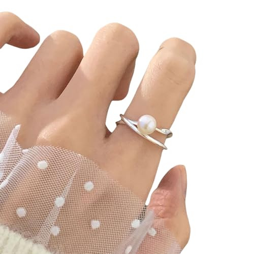 Fahoujs Unregelmäßige Silberfarbe Eröffnung Ringe Mode Frauen Fingerschmuck Elegantes Accessoire Für Partys Und Tägliche Verschleißmodischen Frauenring von Fahoujs