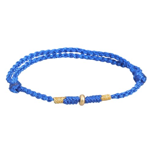 Fahoujs Verstellbare Handgewebte Rote Seilluck Armreif Für Liebhaber Stilvolle Frauen Männer Fußkettchen Mit Goldenem Perlenmodeschmuck Passende Armband von Fahoujs