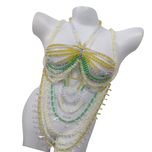 Fahoujs Vielseitige Acrylperlen Halskette Entwickelte Handgefertigte Handgefertigte Multi Stränge Perlen Acryl Halsketten Für Exquisite Verzierungen Damen von Fahoujs