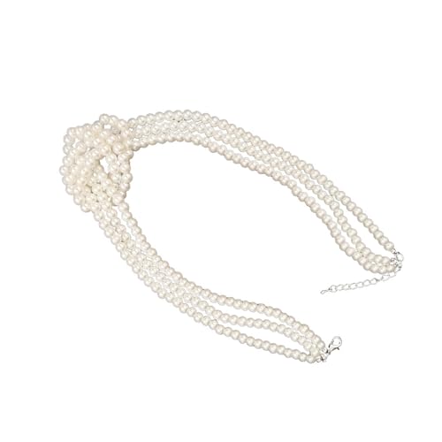 Fahoujs Vielseitige Imitation Perlen Halskette Farbblöcke Perlen Halsketten Verstellbare Länge Neckkette Für Lässige Oder Formelle Ereignisfarbe Blockschmuck von Fahoujs