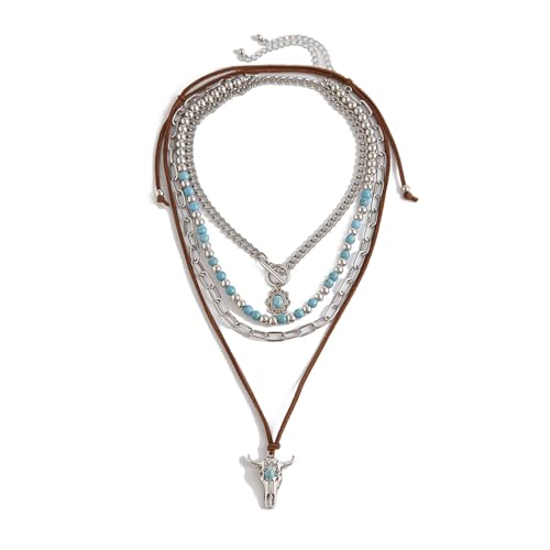Fahoujs Vintage Look Türkis Und Perle Frauen Halsketten Verstellbare Länge Schlüsselbein Kette Modes Statement Schmuck Vintage Perlen Halskette von Fahoujs