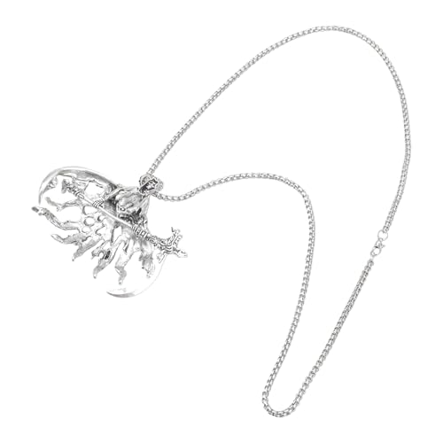 Fahoujs Vintage Styles Schädel Anhänger Halskette Mit Eleganten Designs Wirkung Stabil Silberfestes Accessoire Für Männer Gothic Styles Schmuck von Fahoujs