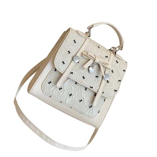 Fahoujs Zarte Spitzenverzierung Crossbody Geldbörse Kompakter Rucksack PU Leder Umhängetasche Geeignet Für Verschiedene Anlässe Spitzenbögen Rucksäcke von Fahoujs