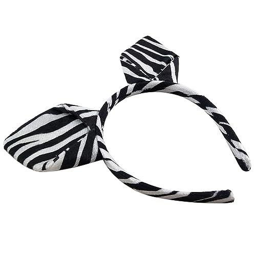 Fahoujs Zebras Haarreifen Tierstreifen Kopfschmuck Cartoon Tier Stirnband Cosplay Tier Kopfschmuck Bühnenbedarf Gestreiftes Stirnband von Fahoujs