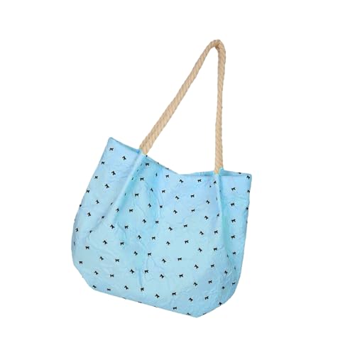 Fahoujs Zeitgenössischer Floral Bedruckter Leinwand Bag Geflochten von Fahoujs