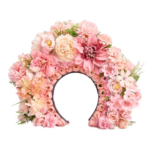 Festival Flower Headwear Set Verstellbares Haar Hoop Multikolored Stirnbänder Elastisch Für Partys Und Hochzeitsfeierlichkeiten von Fahoujs