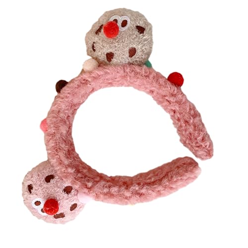 Flauschiges Plüsch-Stirnband für Damen und Mädchen, niedliches 3D-Plüsch-Cartoon-Cookie-Haarreifen, Haarschmuck, Foto-Requisiten, Cosplay-Kopfschmuck, weiches und bequemes Stirnband von Fahoujs