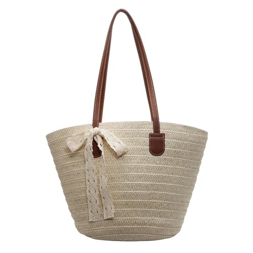 Frauen Stroh Umhängetasche Französische Stile Handtasche Mode Strand Meer Große Kapazität Achsel Für Reisen Täglich Frauen Stroh Schulter Strand Handgewebtes Handtasche Französische Stil Achsel von Fahoujs