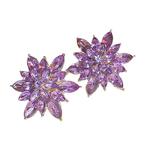 Funkelnde Strasssteine Geschichtete Blumenohrringe Hypoallergene Blumenohrohrstollen Modezubehör Für Partys Tragen Elegante Frauenohrringe von Fahoujs