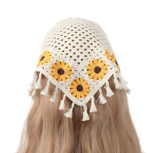 Gestrickter Pilz-Turban, Kopftuch für Damen, ausgehöhlt, dekoratives Haarband, Musikfestival, Frauen-Haardekoration, Damen-Haarband von Fahoujs