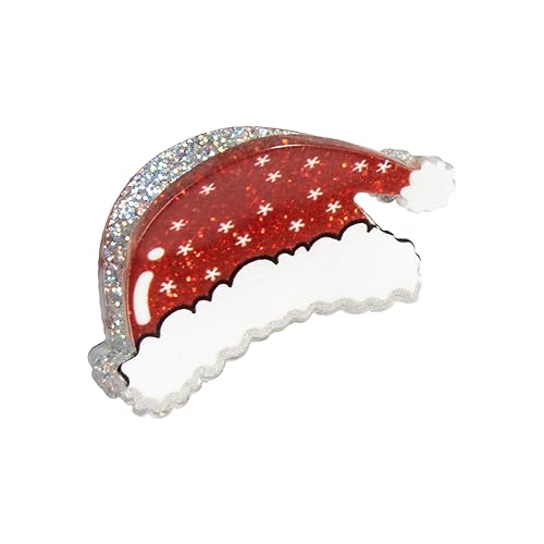 Glitzernde Weihnachts-Haarspange, Mistelzweig-Haarnadel, Weihnachtsmann-Klauen-Clip für Neujahr, Revers, Schmuck, Mistelzweig, Weihnachtsbaum, Haarklammern für Damen, dünnes Haar von Fahoujs